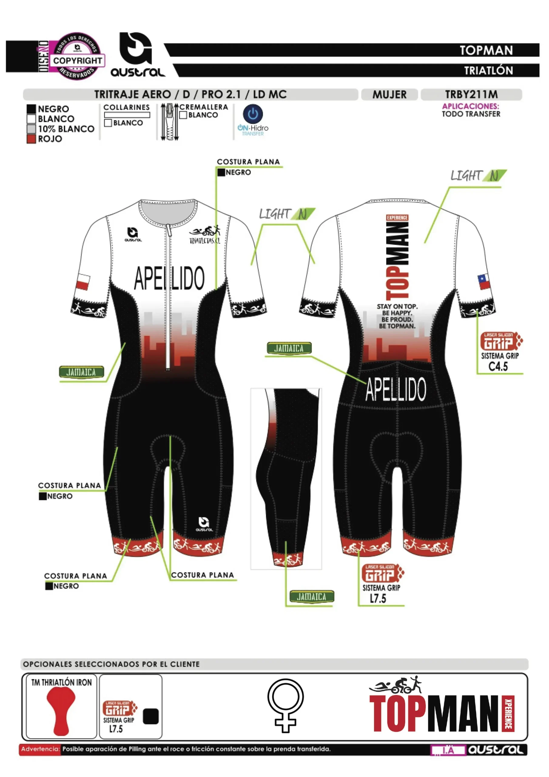 TRITRAJE AERO / D / PRO 2.1 / LD MC / Mujer (TRBY211M) - Imagen 3